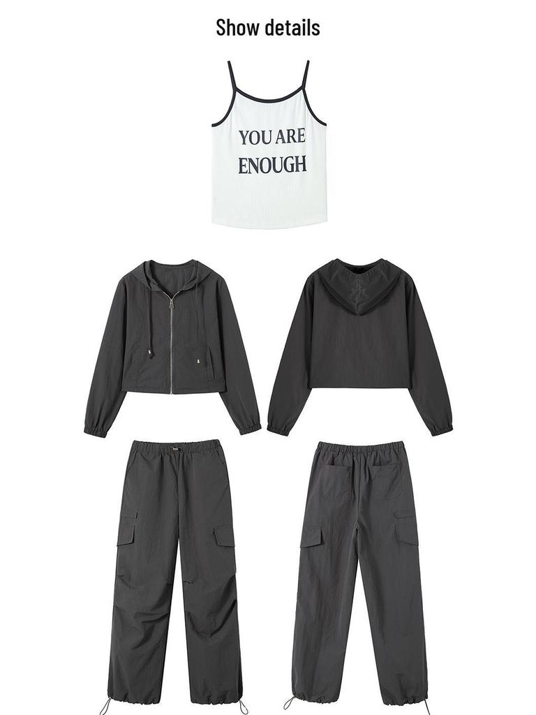 Women's Trendy Small-Size Three-Piece Workwear Sports Set - Spring 2025 Collection