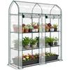 Garden Greenhouse, Small Balcony Greenhouse 3-tier Shelves In PVC Tarpaulin and Steel Frame, 143 X 46 X 165 Cm, Transparent
