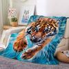 1pc Tiger Print Blanket Lightweight Blanket Throw Blanket For Sofa, Bed, Travel, Camping, Livingroom, Office, Couch, Chair yy251010100