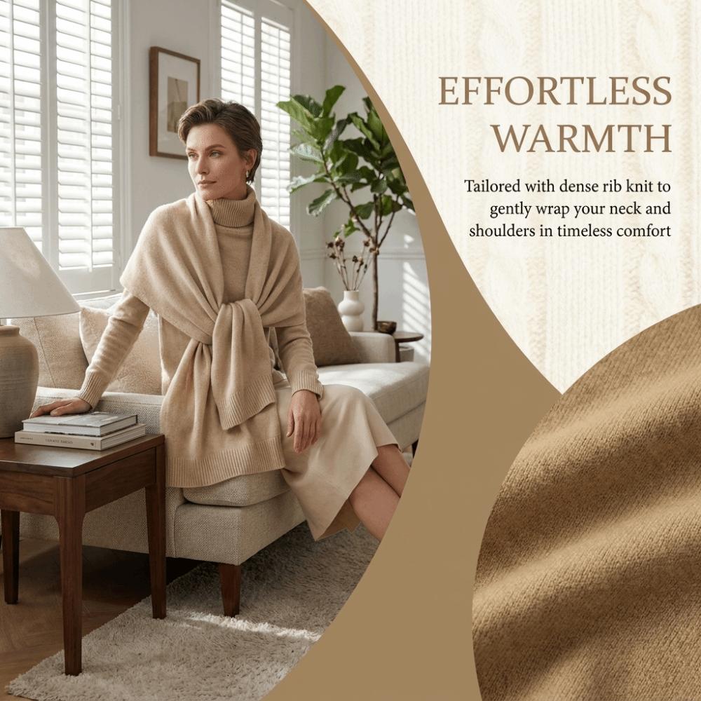 Warm Soft Knit Shawl Polyester Outer Cape Chic Neck Scarf Air-Conditioned Rooms