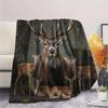 1Pc Deer Peacock Print Flannel Blanket, High Quality Comfortable for All Seasons, Home Decor, Warmth and Comfort, Perfect for Gifts