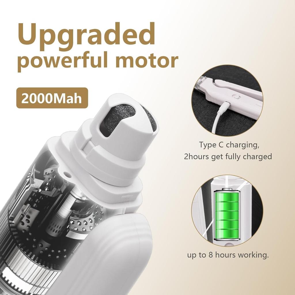 Dog Nail Clippers with LED Lights Low Noise Dog Nail Grinder with 3 Grinding Port for Large Medium Small Cats Dogs Pet Nail Trimmer Cutters