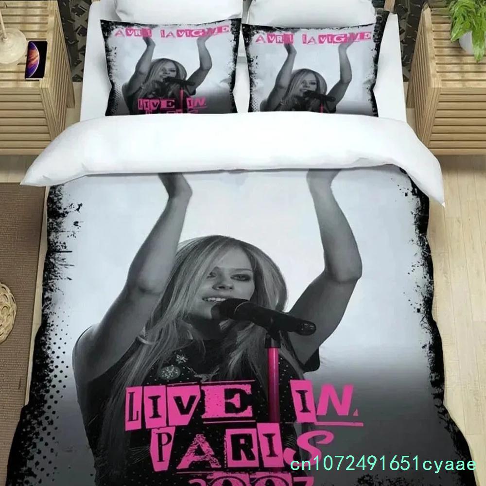 Musik Sängerin Avril Lavigne Bettbezug Kissenbezug Bettwäsche Set Erwachsene Jungen Mädchen Schlafzimmer Dekoration Geschenk Einzel Doppel King Size