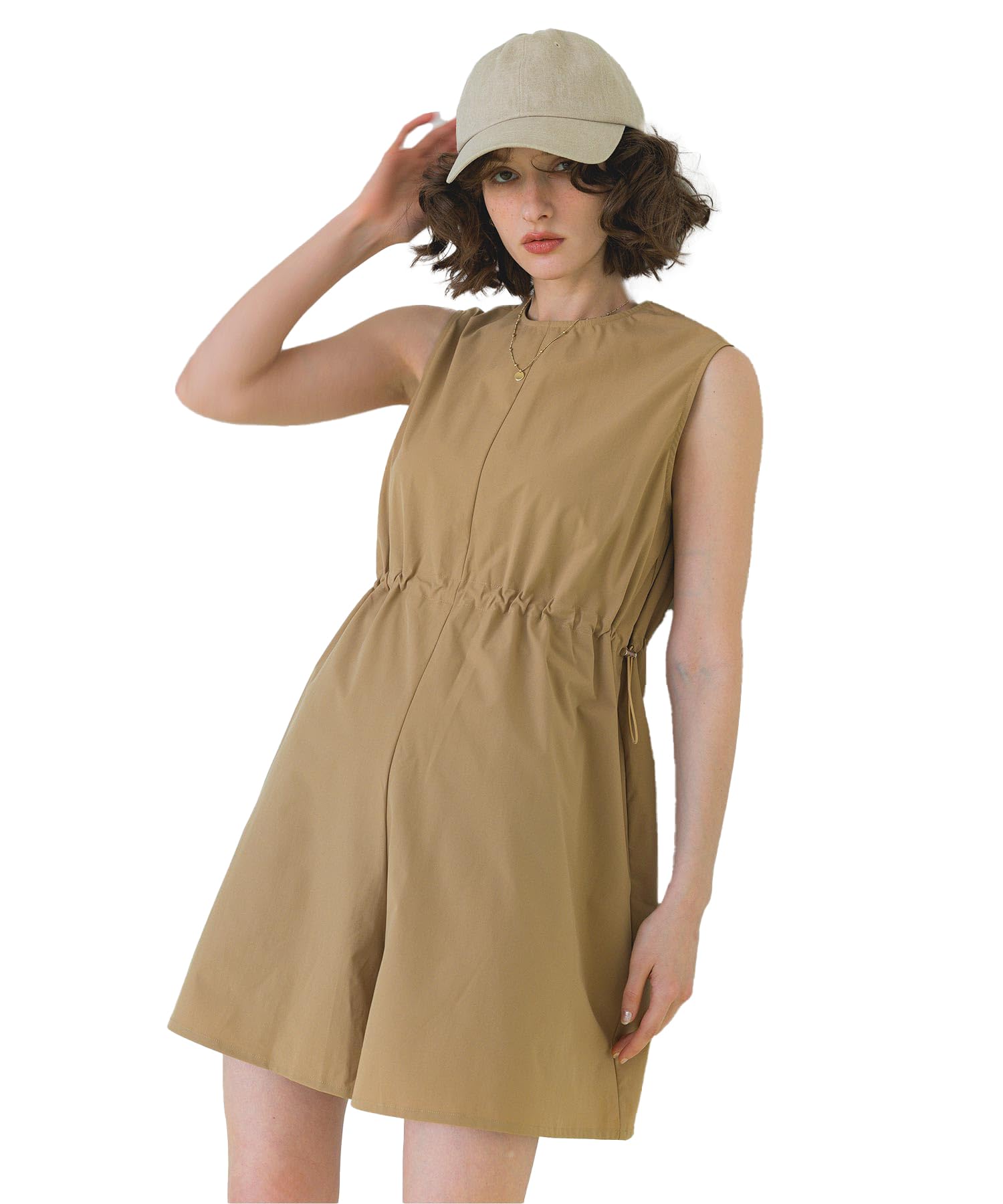 

Женский цельный рашгард Seedless DFXM0623 с акцентом на талии, бежевый, размер M