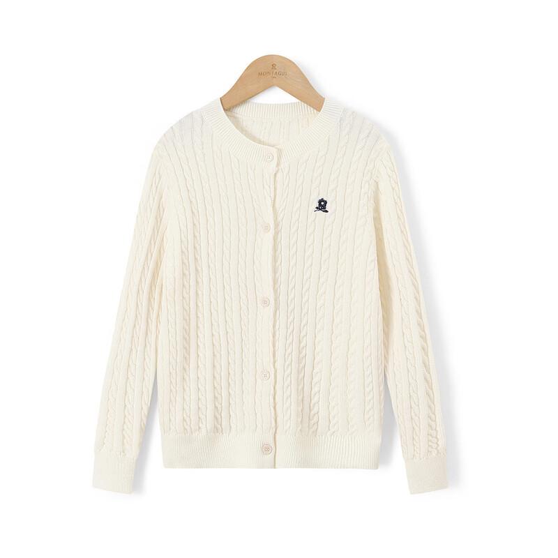 

Montagut Girls Round Neck Cable Knit Cardigan 140