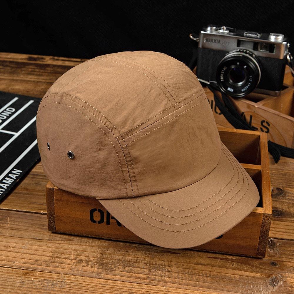 Japanese Short Brim Solid Color Quick Dry 5-Panel Baseball Cap Unisex Summer New UV Protection Casual Sun Peaked Hat