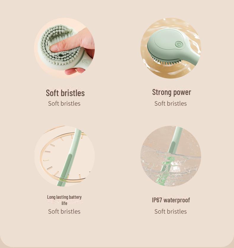 Automatic Long-Handle Bath Brush for Easy Back Scrubbing