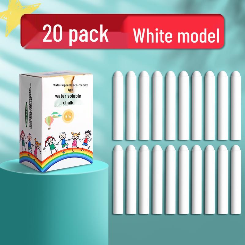 Large Dustless Erasable Chalk Set - Water-Soluble, Colored & White for Teachers & Kids