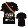 Haustier Hund Kosmetiker Rollenspiel Spaß Gedrucktes Herren T-Shirt Lässig Hip-Hop Mode Kurzarm Rundhals Übergroßes Oberteil