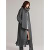 ELLE Women's Lambswool Fringe Double-Faced Coat