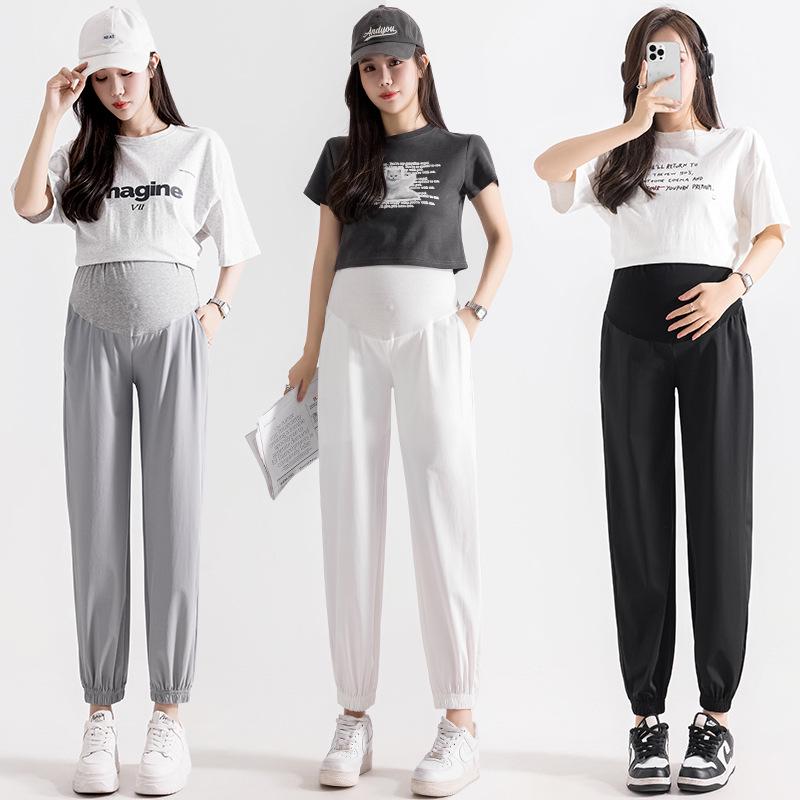 Maternity Spring/Summer Slimming Ice Silk Belly Support Pants