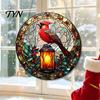 Lightweight Acrylic Party Supplies Christmas 2D Suncatcher, Stained Glass Style Black Cat Window Hanging, Holiday Hanging Door Plaques Colorful Plaque