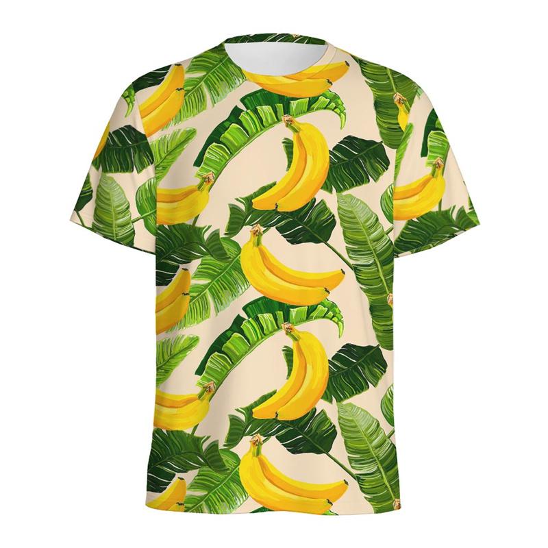 Aloha Banana 3d Printed T-shirt For Men Fashion Casual Short Sleeve Tops Summer Fruits Graphic Tees Kids Y2k Cartoon T Shirts