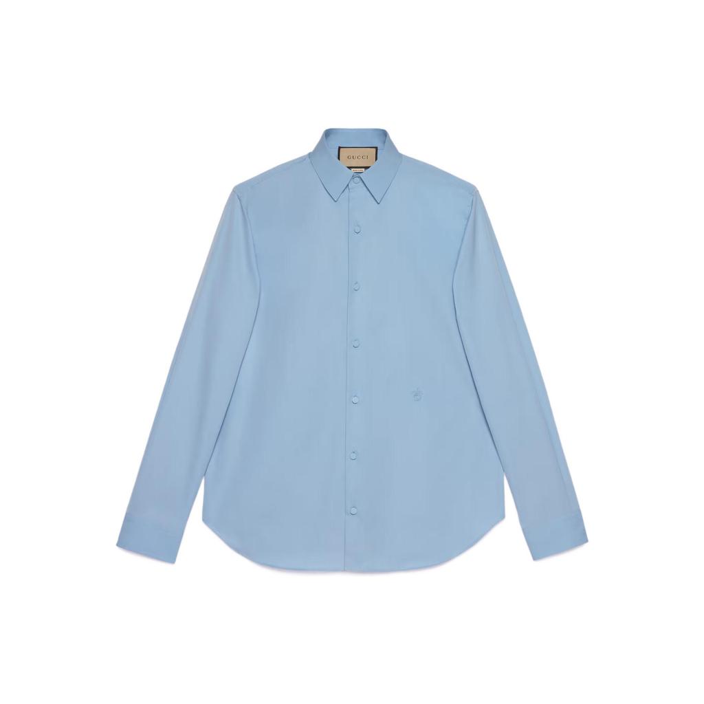 GUCCI Shirts Men's Blue Lapel Moderate Other 723698-ZAMA0-4910