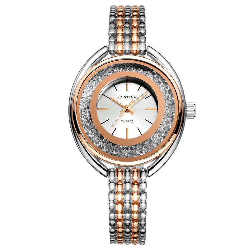 Top Crystal Watches Women Stainless Steel Ladies Quartz Watches Elegant Women Bracelet Clock Reloj