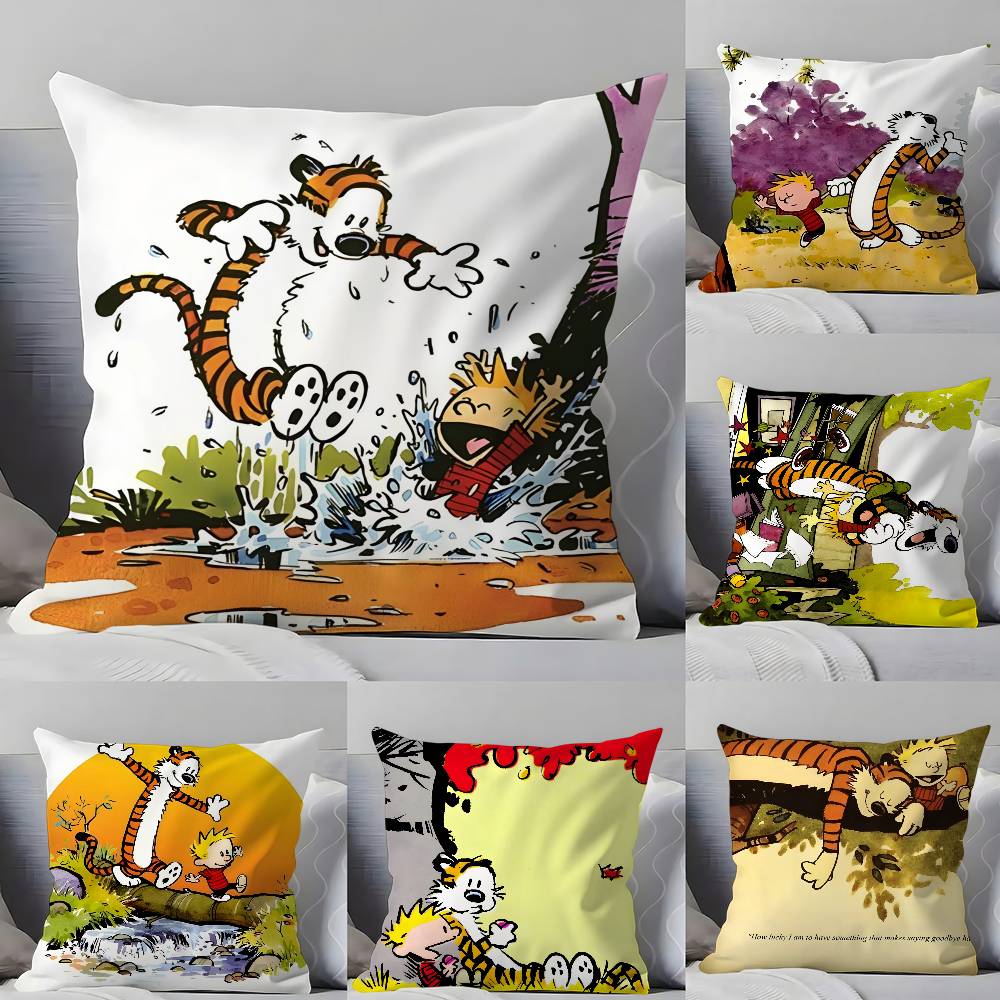 C-Calvin And H-Hobbes Pillow Case Pillowcase Soft Skin Friendly & Comfortable With A Hidden Zipper