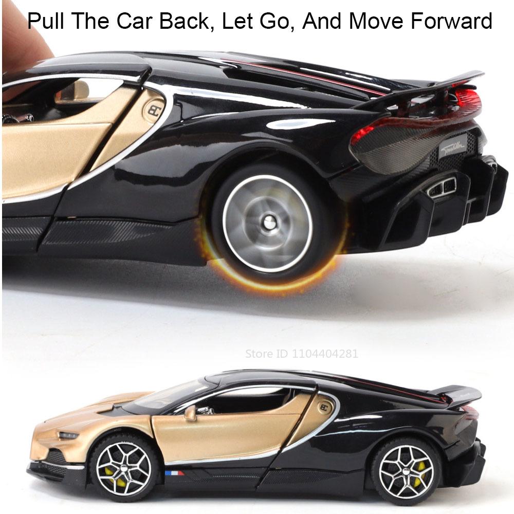 1:32 Tourbillon Bolide Alloy Diecast Sports Car Model Toys Sound Light Pull Back Doors Opened Miniature Vehices Adult Boys Gifts