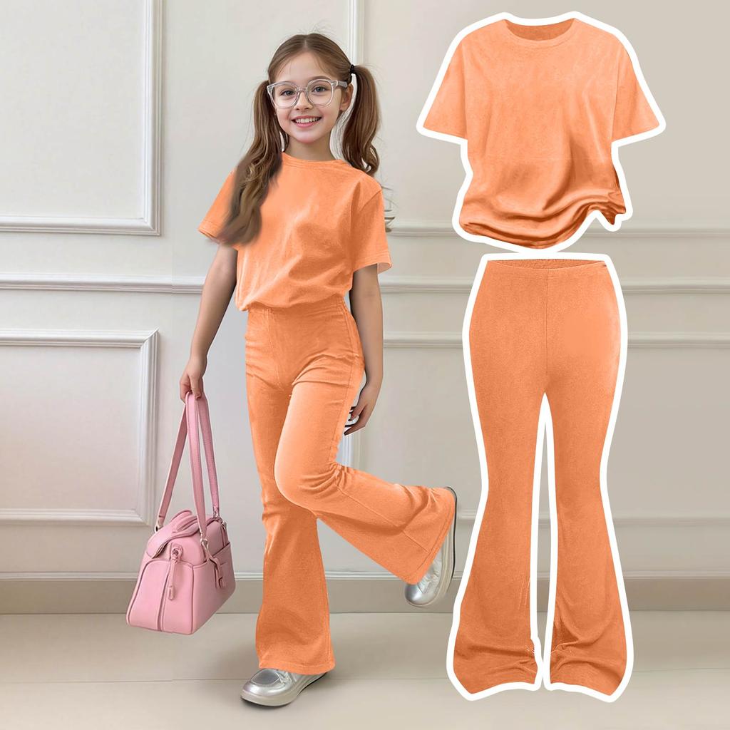 Baby Neugeborene Mädchen Jungen Lockeres T-Shirt + Hose Druck Outfits Set