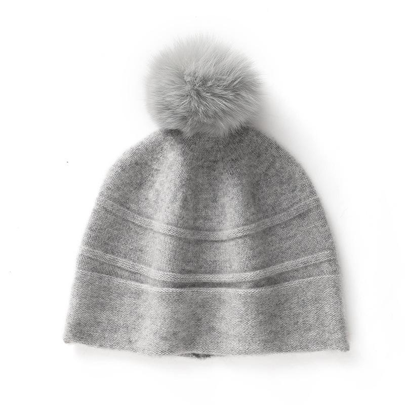Soft Cashmere Autumn and Winter New Style Women's Fashion Casual Ear Protection Ball Ball Pile Hat Fashionable Knitted Hat