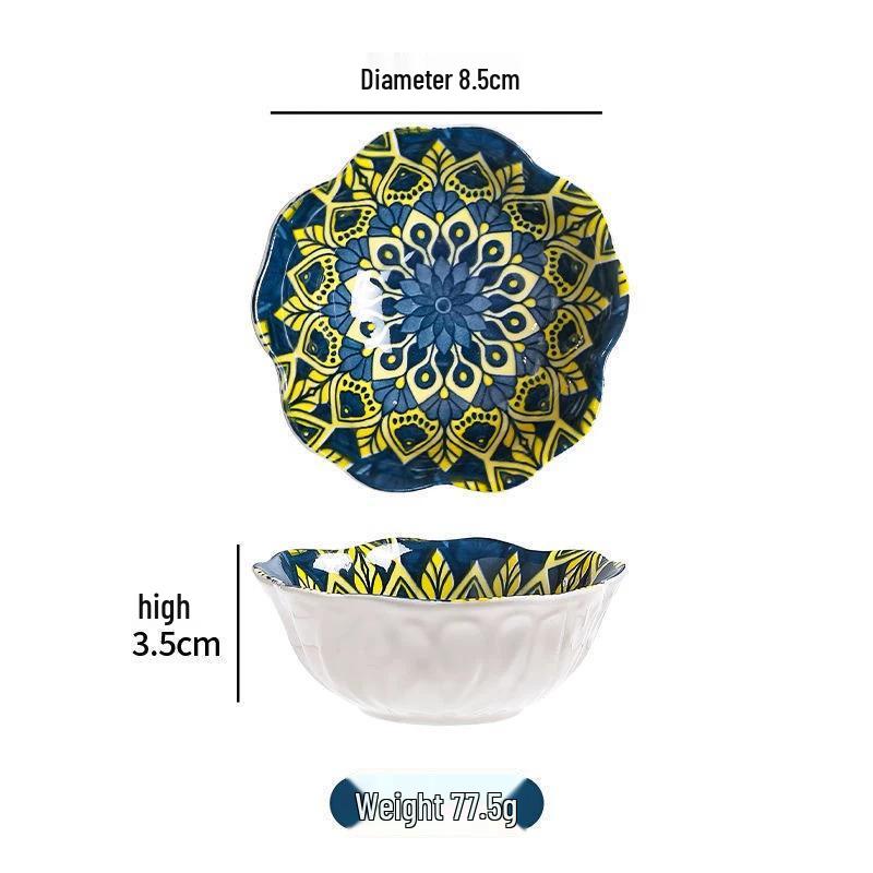 Четыре сезона Расписанная вручную тарелка для десерта и соуса в виде лепестка