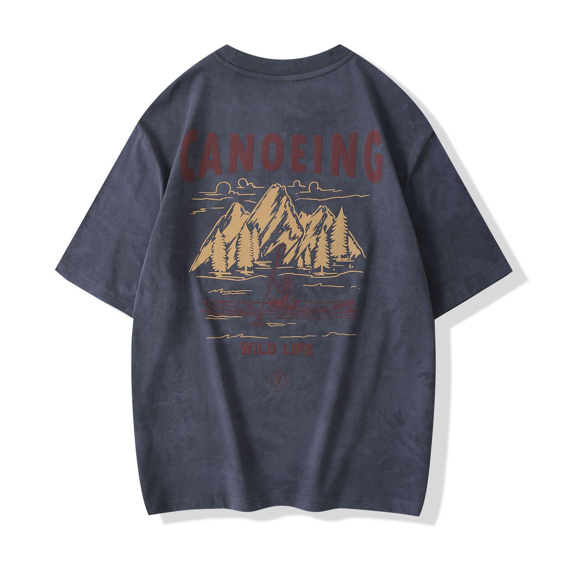 

Мужская модная футболка с круглым вырезом и коротким рукавом свободного кроя 2024 M fits 100-125 jin темно-серого