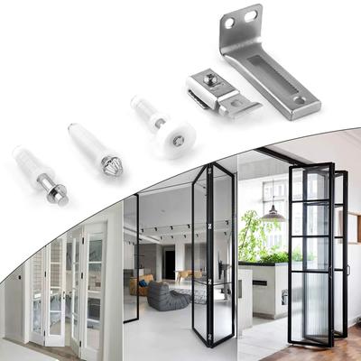 Ferramenta per Ante di Armadio Ferramenta per Porte Pieghevoli Kit di Riparazione Ferramenta per Porte Scorrevoli Porta Pieghevole Doppia Puleggia per Porta Scorrevoli Binario di Guida per Porta Scorrevole
