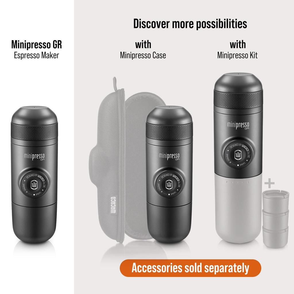 WACACO Minipresso GR, Portable Espresso Machine, Travel Coffee Maker, Manual Piston Action Operation [Parallel Import]