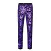 PYJTRL Mens Fashion Shiny Sequin Floral Pattern Pants Expandable Waist Trousers