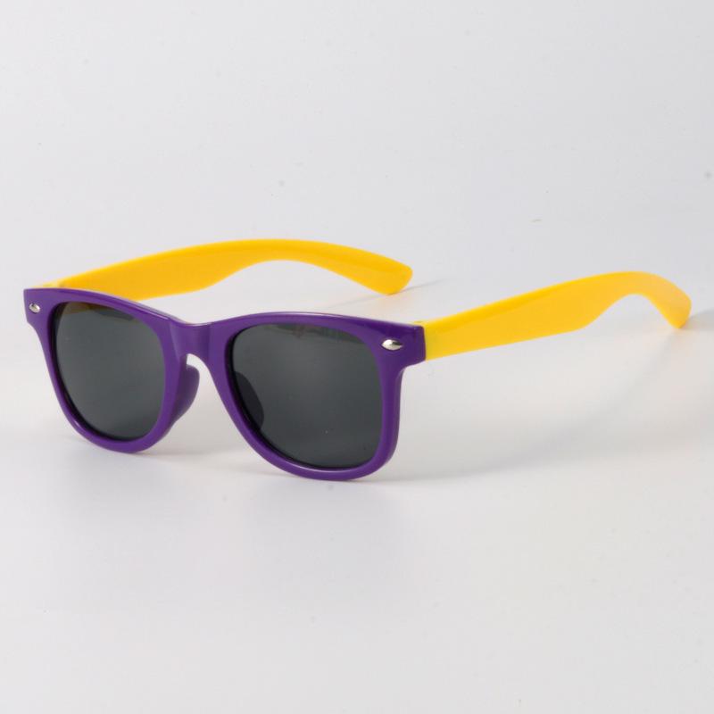 Anti-UV Color Block Children's Sunglasses: Trendy, Cute, Comfortable, Windproof & Sandproof for Boys and Girls