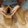 Autumn and Winter New Velvet Thickened Warm Rhubarb Boots Non-slip Casual Shoes Retro British Style Boots