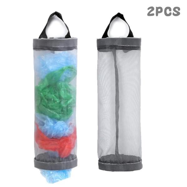 5Pcs Kitchen Plastic Bag Holder Garbage Bag Hanging Storage Dispenser Mesh Grocery Bags Organizer Household Trash Bag Collector