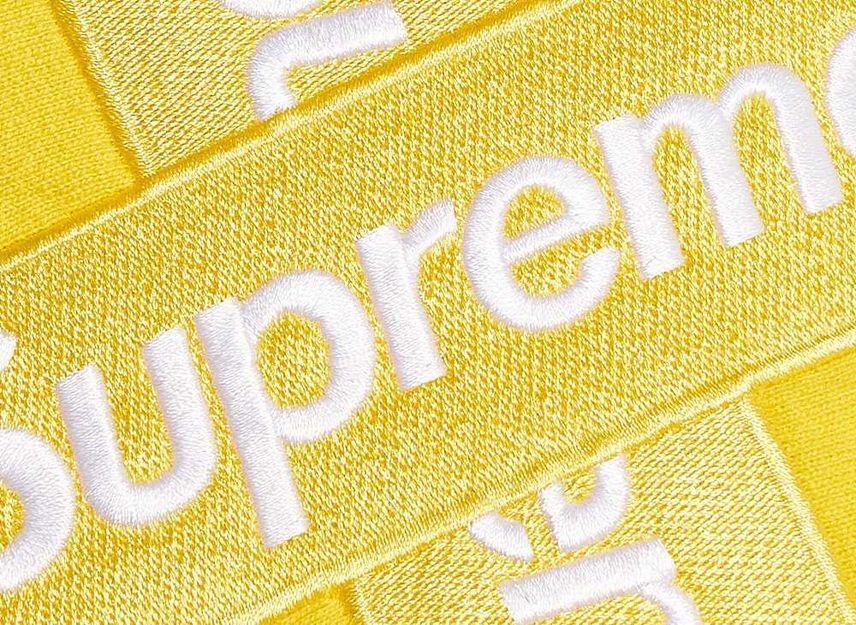 Supreme Cross Box Logo Hooded Sweatshirt Yellow