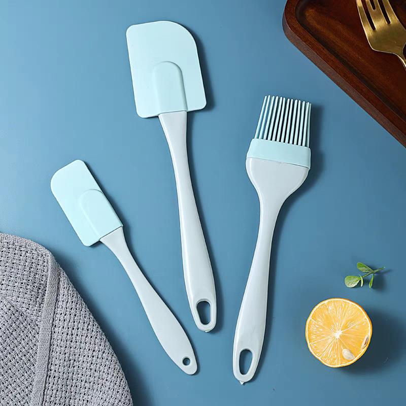 3Pcs Non-Stick Silicone Cream Scraper Bread Cake Butter Spatula Mixer Oil Brush With Pp Handle Cake Spatula Kitchen Baking Tool