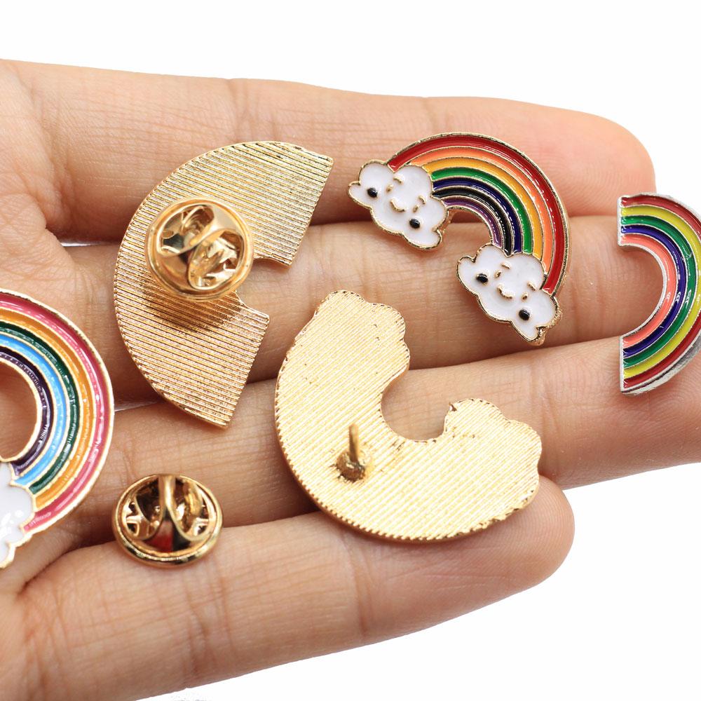 Custom Gradient Enamel Pins Rainbow Brooch for Lapel Badge Bag Jewelry Gift for Friend