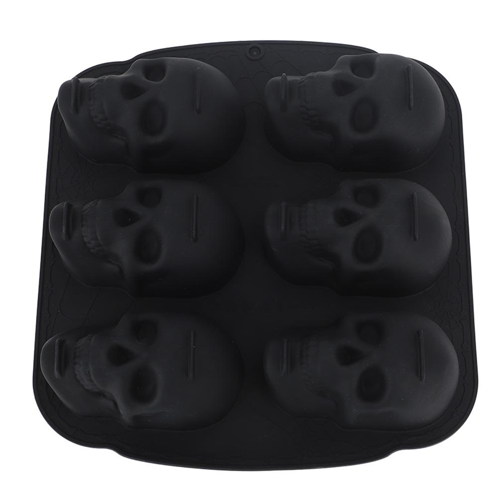 Elasticity Skeleton Head Cake Mold Food Grade Silicone Skull Baking Mold Skull Cake Pan Halloween