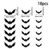 18Pcs Black Halloween Bat Flag with Eyes with Ribbon Simulation Bat Pendant Horror Props Hanging Ornaments Bat Decorations