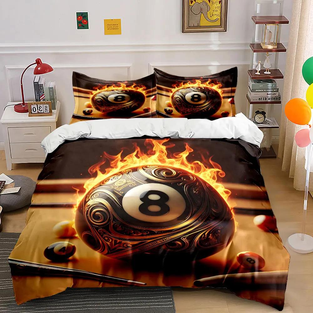 "Stylish Billiard Three-Piece Set" Soft Comfortable Duvet Cover Bedding Set Included 1*Duvet Cover & 2*Pillowcases, gift