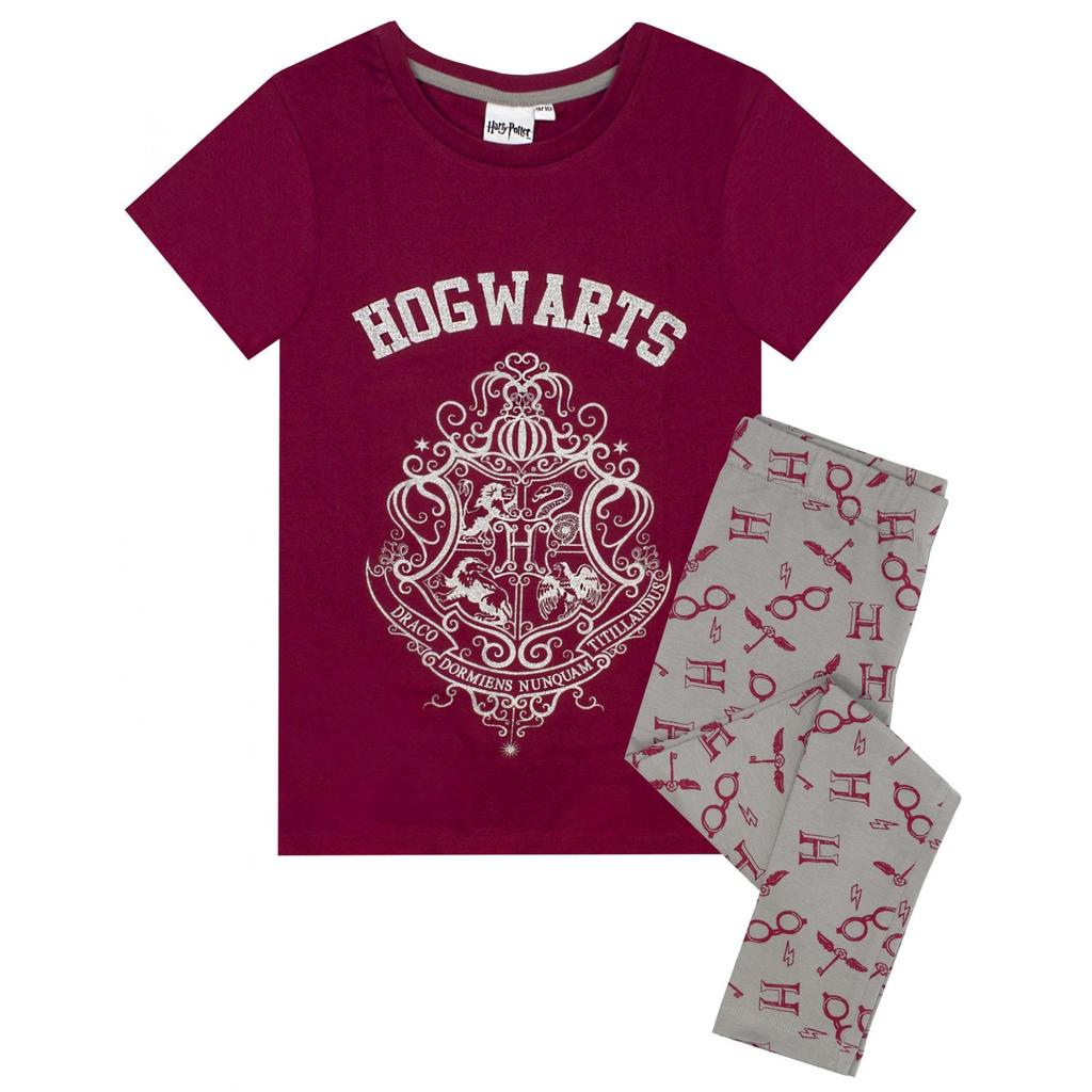 HARRY POTTER Dívčí sada pyžama Bradavice Crest Glitter