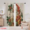 2 Stück, 2D-Flachdruck Vorhänge & Fensterdekoration Weihnachtsmann mit Geschenken Polyesterstoff (ohne Stange) Art Deco Festlich für