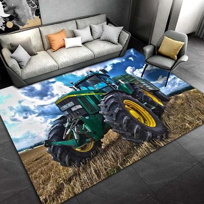 Covor de zonă pentru camioane cu model de serie de tractoare de mașină, covor pentru acasă, sufragerie, dormitor, canapea, covoraș, decor pentru copii, covoraș anti-alunecare 3D