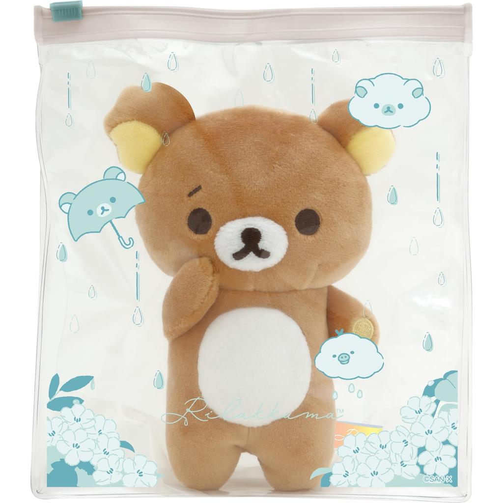 Rilakkuma Sunny Plush Toy with Pouch Rilakkuma MO98401 H180 x W155 x D70mm San-X "Rainy Days, Days"