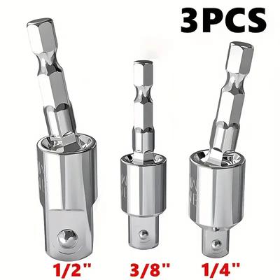 360°electric Drill Air Screwdriver Sleeve Universal Adapter Hexagonal Handle To Square Head Rotary Adapter Connect Rod Tool
