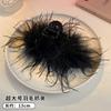 Shark Clip Autumn and Winter Feather Grab Clip High-end Ostrich Hair Hairpin Back Head Hair Hair Grab Super Fairy Headdress