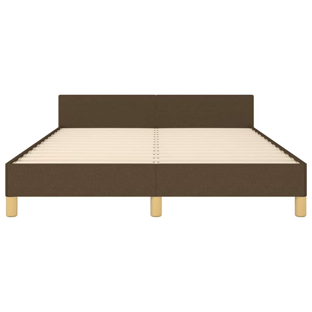 Vidaxl Bed Frame Without Mattress, Dark Brown, 140X200 Cm, Fabric