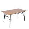 Portable Aluminum Alloy Folding Camping Table with Wood Grain Roll-up Design