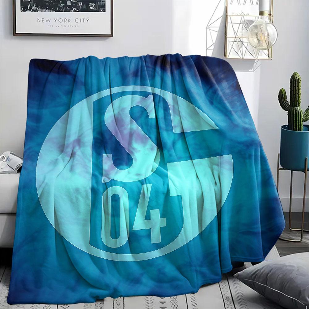 1PC FC Schalke 04 Patterned Flannel Blanket Suitable For All Seasons for Home Decor Warmth and Comfort Gifts Holiday Present