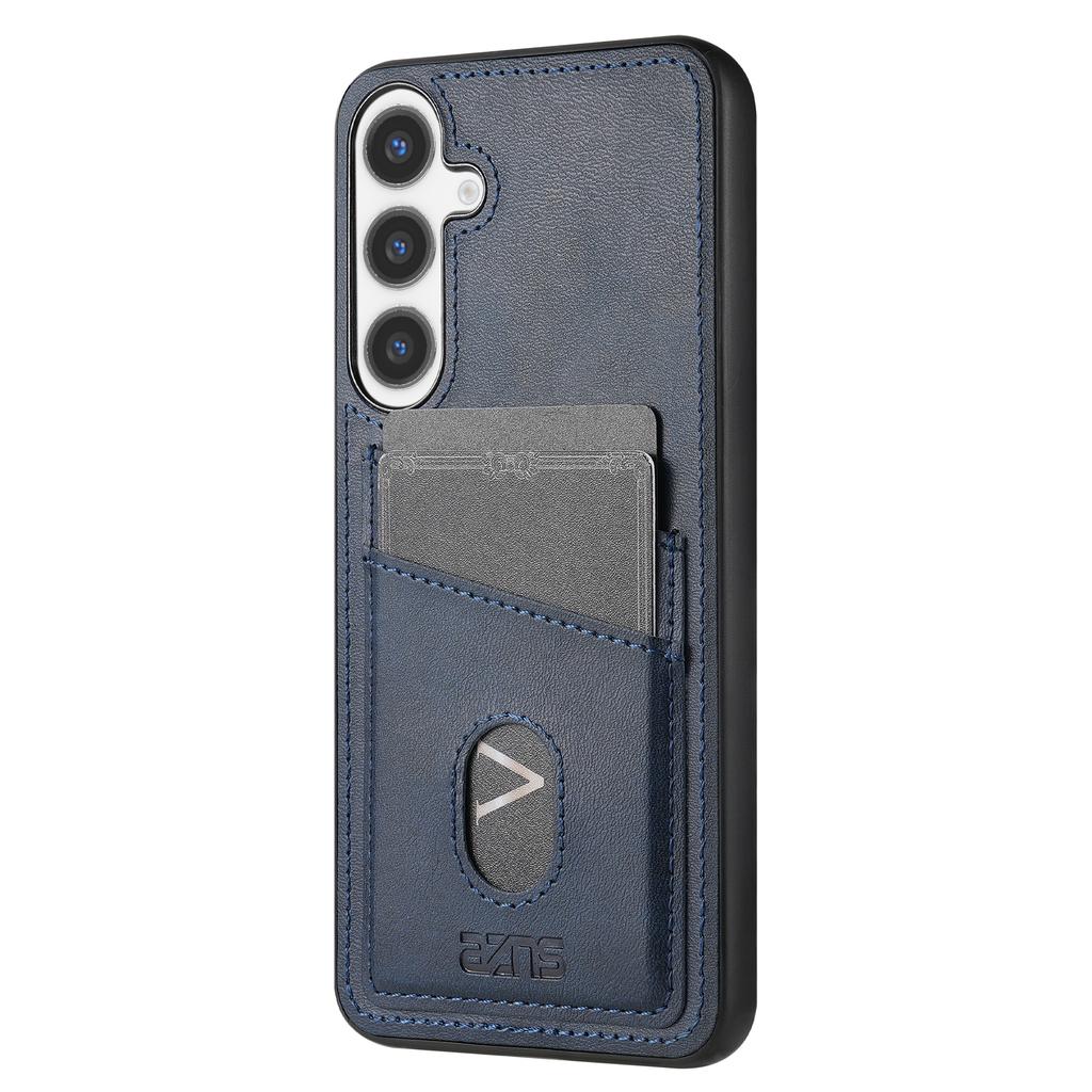 AZNS K1 Series For Samsung Galaxy S24 FE Case Calf Texture Anti-Drop PU+TPU Phone Cover with 2 Card Slot