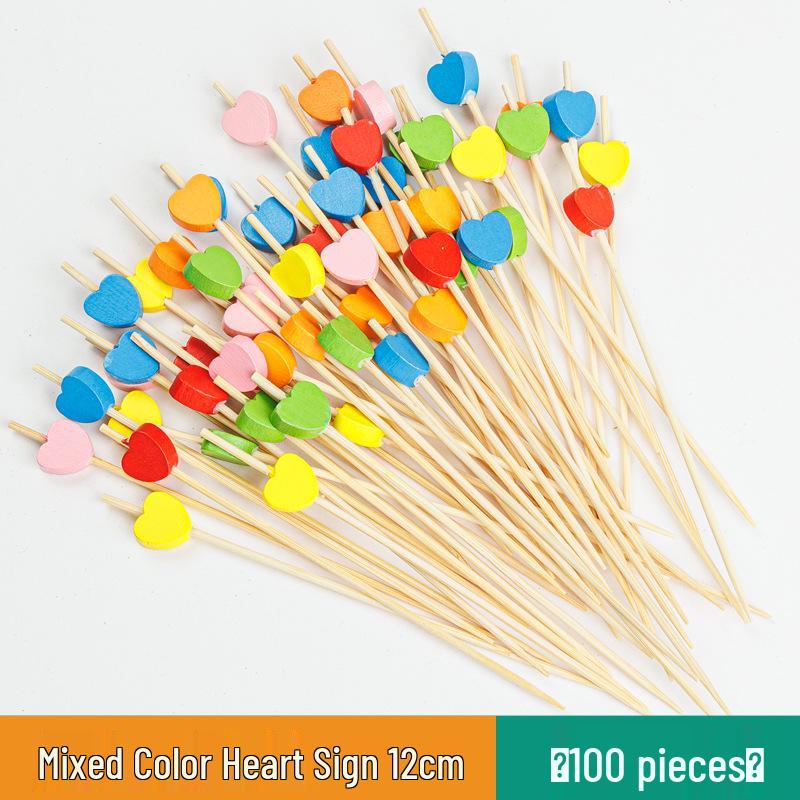 Colorful Bamboo Fruit Forks & Cocktail Skewers - Decorative & Disposable for Baking & Events