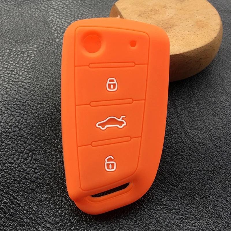

Silicone Car Key Cover Case For JAC S2 Refine S3 S4 S5 S7 R3 A5 3button key Accessories Key помаранчевий