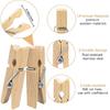 joycraft Mini Wooden Clothesp with String - 100Pcs Brown Craft Clips, 1.4 in Photo Holder Hanging Clips for DIY Craft, Wedding Party Decor, Classroom
